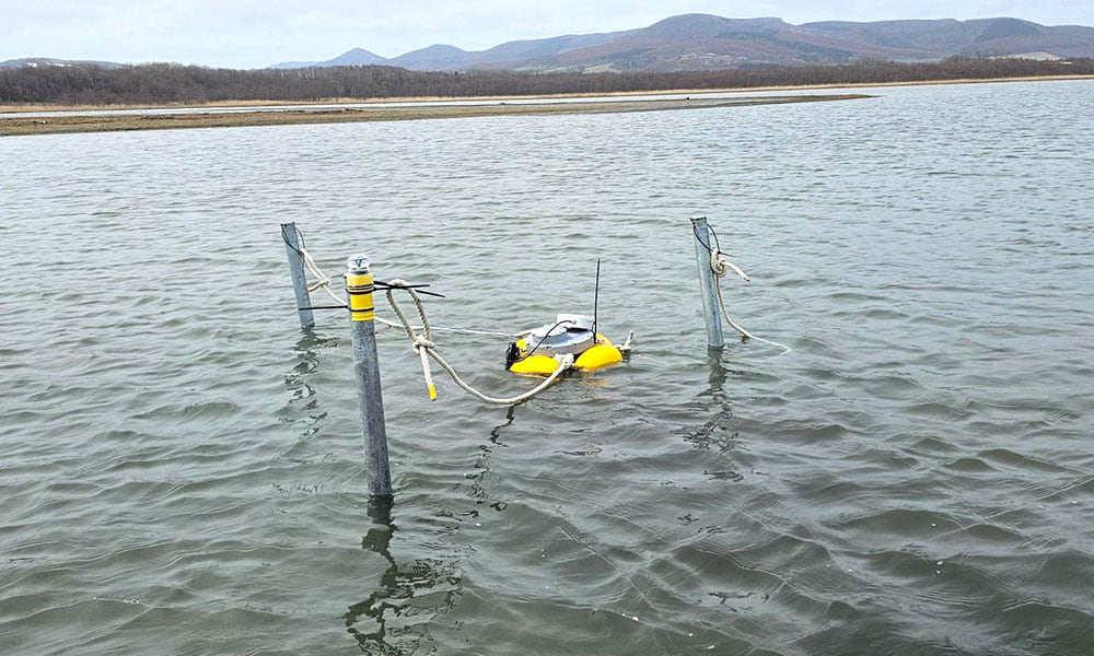 A device floating on the water